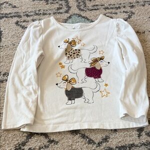 Kids White Dog Print Shirt size 5